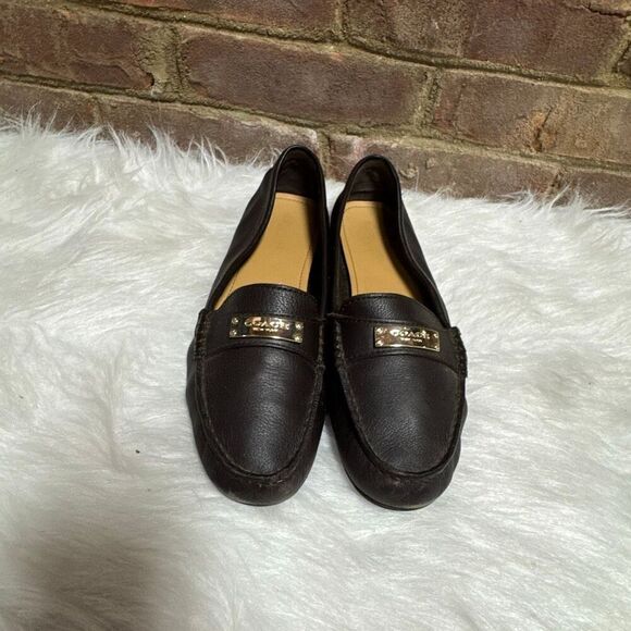 Coach Womens Fredrica Brown Leather Loafers Size 8.5 - Picture 2 of 11